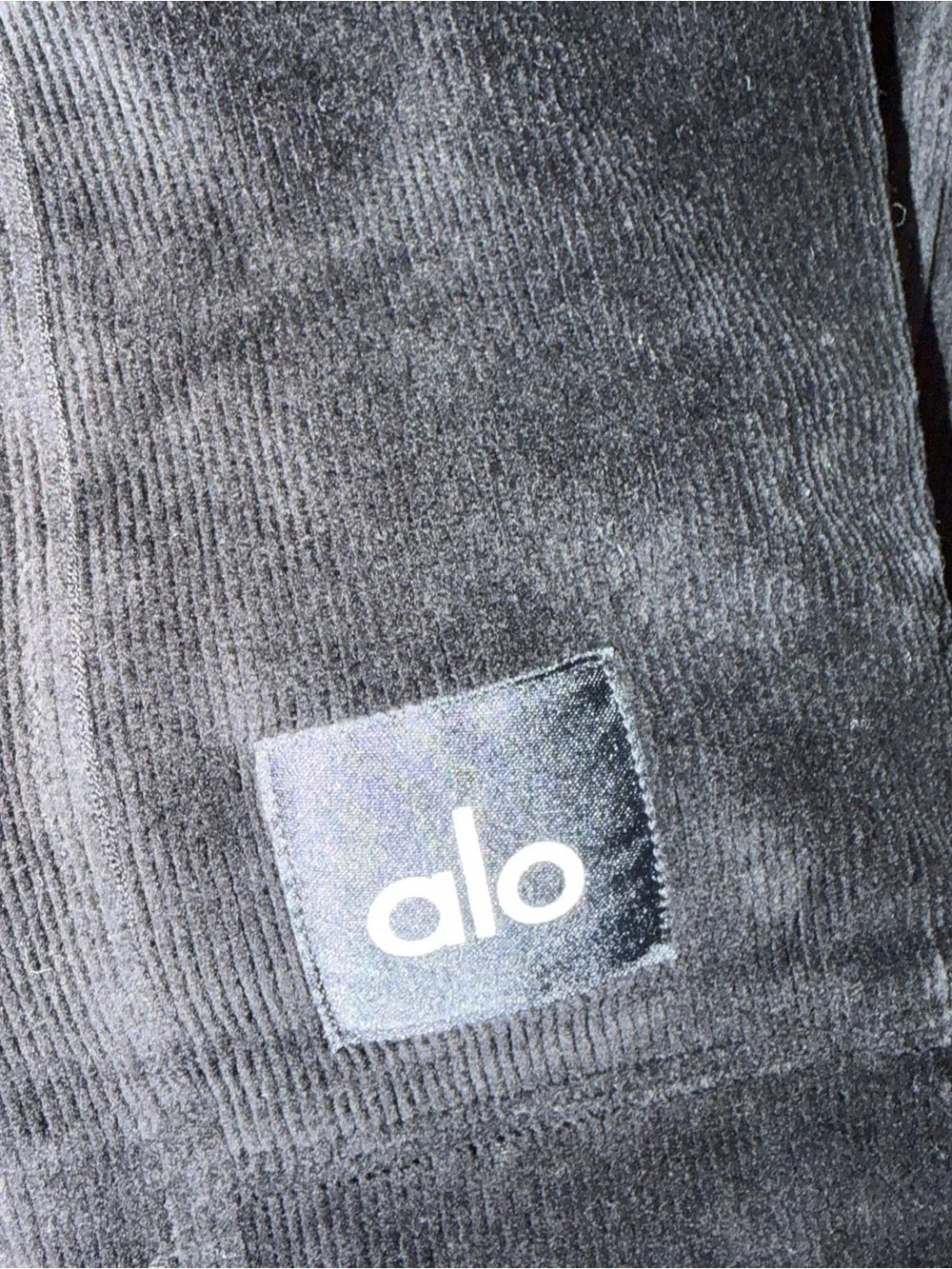 Alo Yoga black high waist flare corduroy pants size small